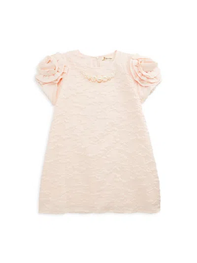 Shop Doe A Dear Little Girl's Floral Brocade Dress In Pink