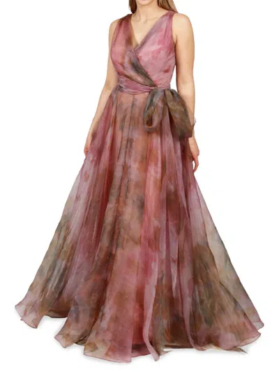 Shop Rene Ruiz Collection Women's Floral Organza A Line Gown In Pink