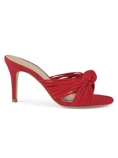Shop Allegra James Women's Jane Ultrasuede Knotted Heel Sandals In Red