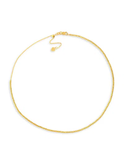 Shop Saks Fifth Avenue Women's Build Your Own Collection 14k Gold Textured Bead Chain Choker Necklace In Yellow Gold