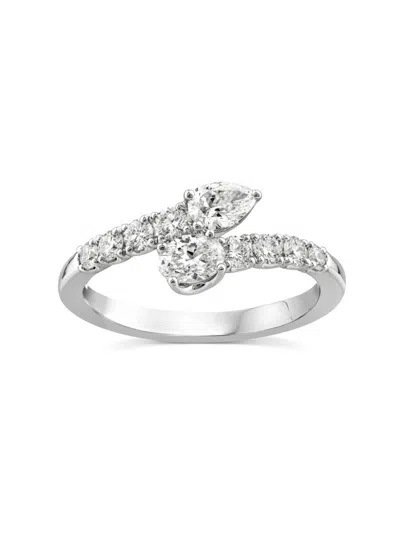 Shop Saks Fifth Avenue Women's 14k White Gold & 0.75 Tcw Lab Grown Diamond Bypass Ring