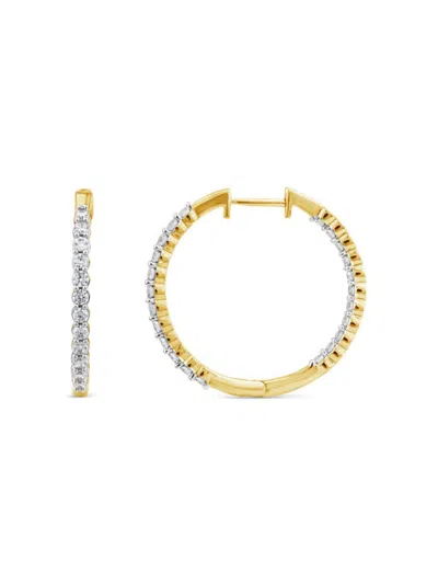 Shop Saks Fifth Avenue Women's 14k Yellow Gold & 1 Tcw Lab Grown Diamond Hoop Earrings