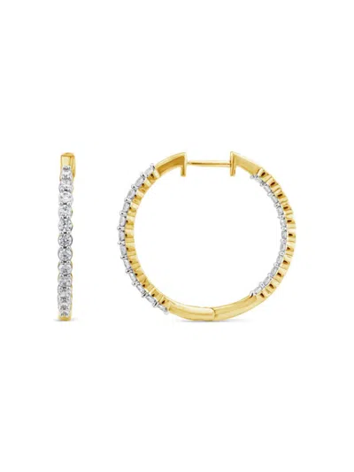 Saks Fifth Avenue Women's 14k Yellow Gold & 1 Tcw Lab Grown Diamond Hoop Earrings In Yellow Gold