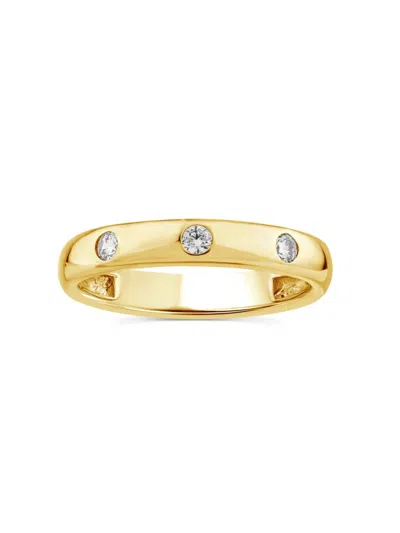 Shop Saks Fifth Avenue Women's 14k Yellow Gold & 0.12 Tcw Lab Grown Diamond Stackable Band Ring