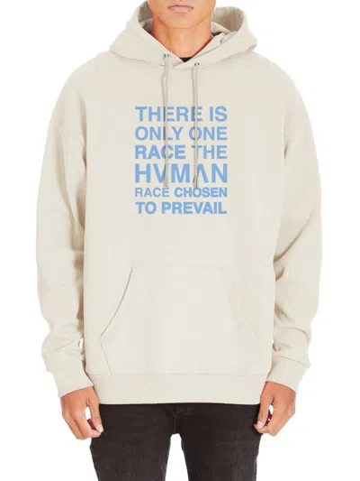 Shop Hvman Men's Human Race Graphic Hoodie In Cream