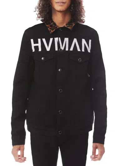 Hvman Mk1 Stripe Denim Trucker Jacket In Black