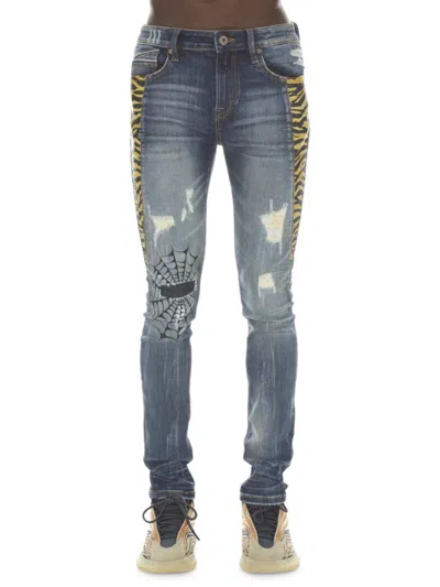Shop Cult Of Individuality Men's Punk Tiger Lucky Bastard Super Skinny Jeans