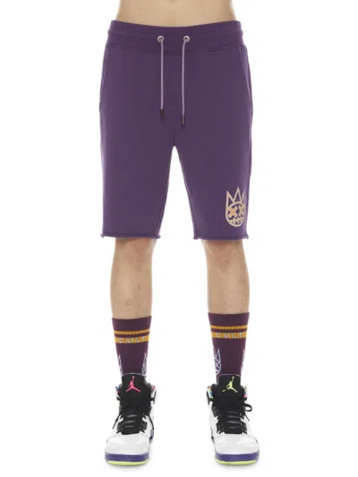 Cult Of Individuality Fleece Sweat Shorts In Acai Purple
