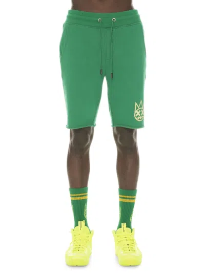 Cult Of Individuality Graphic Cotton Sweat Shorts In Kelly Green