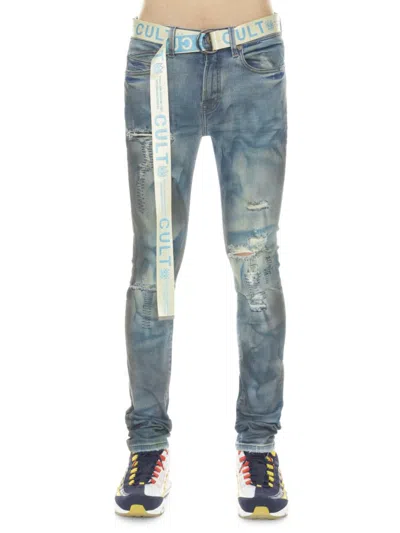 Cult Of Individuality Punk Super Skinny Stretch Jeans In Blue