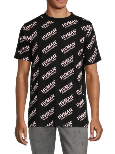 Shop Hvman Men's Monogram Logo T Shirt In Black Dust