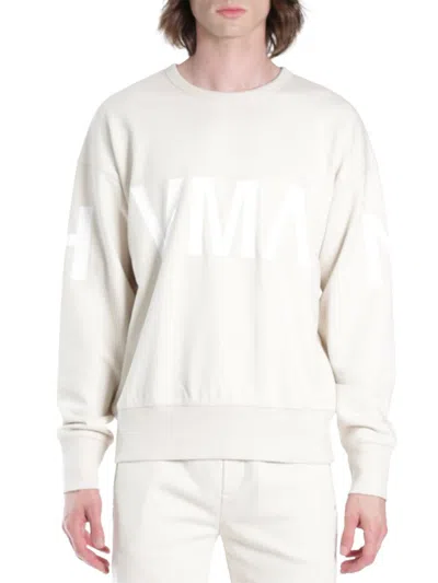 Shop Hvman Men's Crewneck French Terry Sweatshirt In Cream