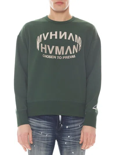 Shop Hvman Men's Logo Applique Crewneck Sweatshirt In Rain Forest