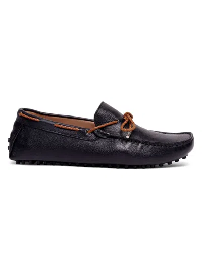 Shop Carlos Santana Men's Sfo Leather Driving Loafers In Black