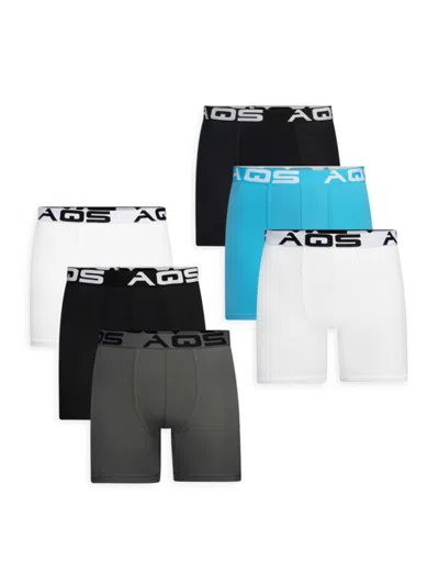 Shop Aqs Men's 6-pack Assorted Boxer Briefs In Grey Multi