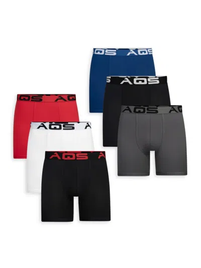 Shop Aqs Men's 6-pack Assorted Boxer Briefs In White Multi