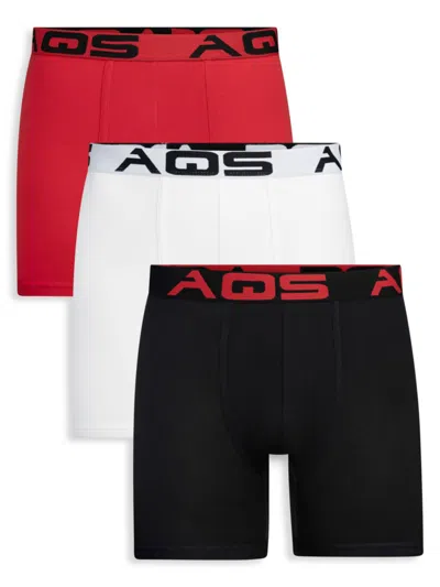 Shop Aqs Men's 3-pack Assorted Boxer Briefs In Neutral