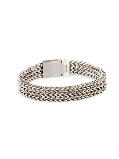 Shop Jean Claude Men's Zig Zag Stainless Steel Bracelet In Neutral