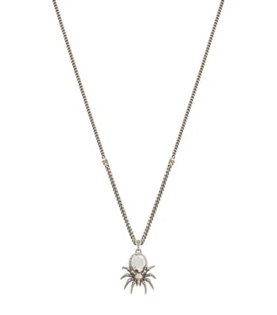 Shop Alexander Mcqueen Spider Pendant Necklace In Black