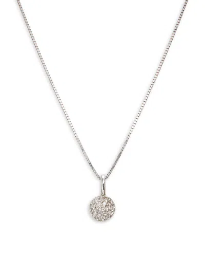 Shop Masako Women's 14k White Gold & 0.08 Tcw Diamond Cluster Pendant Necklace/18"
