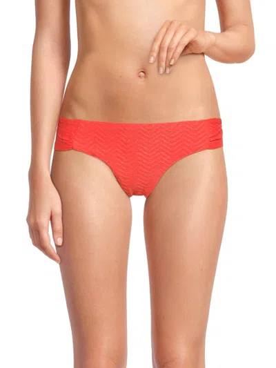 Shop Trina Turk Women's Metallic Bikini Bottom In Papaya