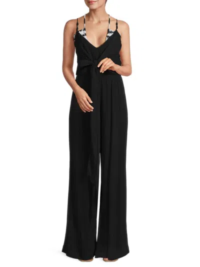 Shop Vix Women's Rita Solid Jumpsuit In Black