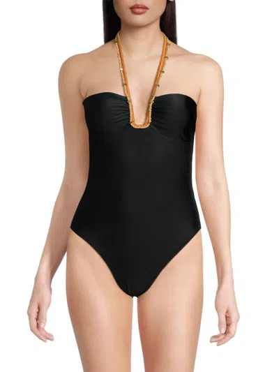 Shop Vix Women's Senegral Halter One Piece Swimsuit In Black