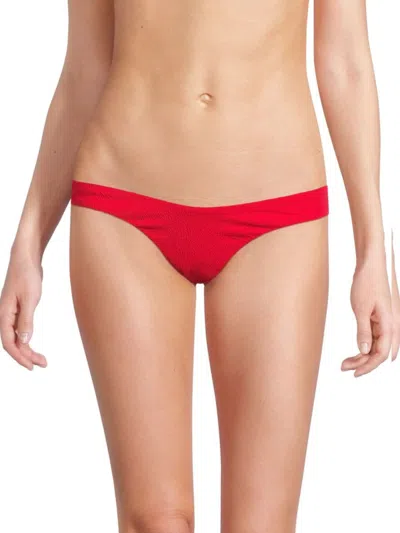 Shop Vix Women's Firenze Giulia Solid Bikini Bottom In Red