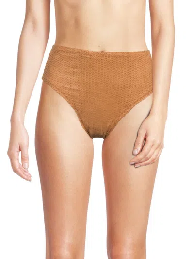 Shop Vix Women's Scales Pattern Bikini Bottom In Brown