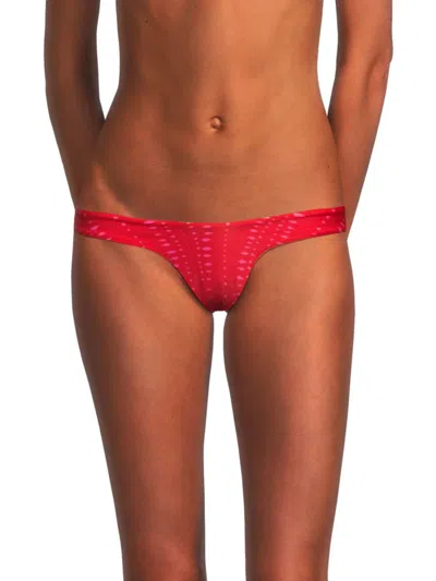 Shop Vix Women's Malika Giulia Geometric Print Bikini Bottom In Orange
