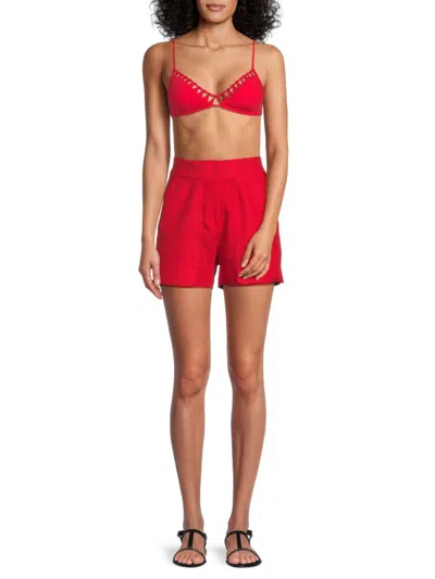 Shop Vix Women's Bela Solid Shorts In Red