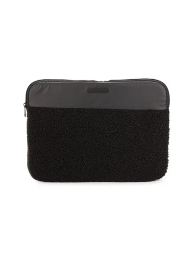 Shop Mytagalongs Aspen Faux Fur Laptop Sleeve In Black