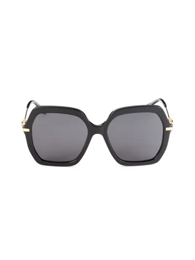 Shop Jimmy Choo Women's Esther 57mm Square Sunglasses In Black