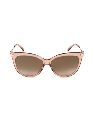 Shop Jimmy Choo Women's Tinsley 56mm Cat Eye Sunglasses In Pink Havana