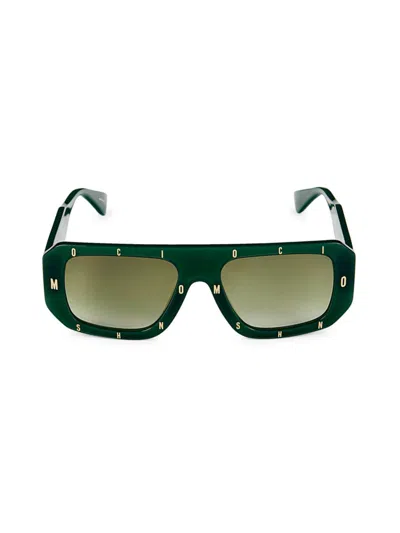 Shop Moschino Women's 54mm Rectangle Sunglasses In Green