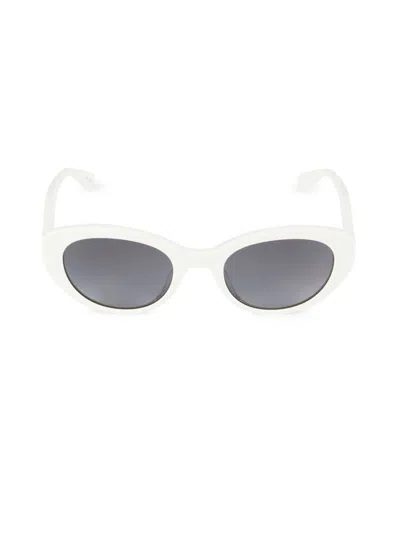 Shop Kate Spade Women's Crystal 51mm Oval Sunglasses In White