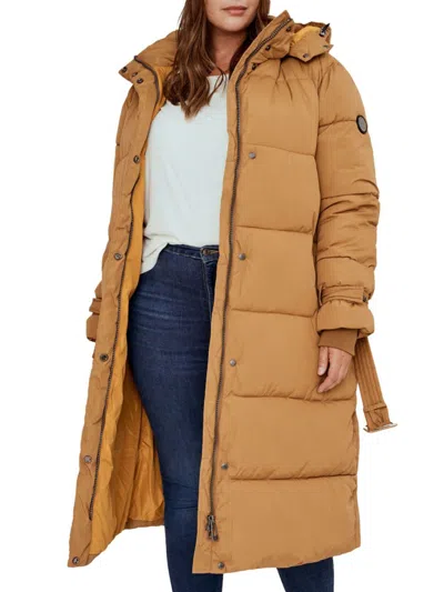 Shop Noize Women's Plus Mara Hooded Puffer Coat In Bronze