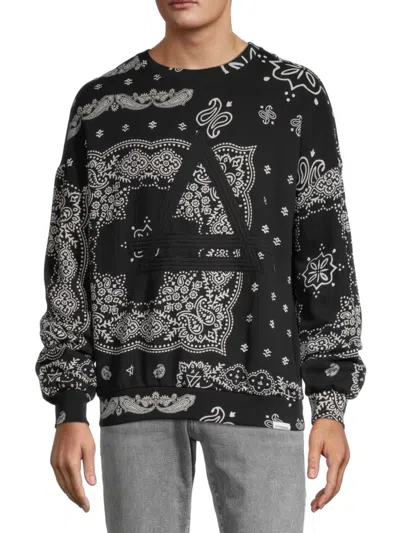 Shop Elevenparis Men's Mixed-print Sweatshirt In Black