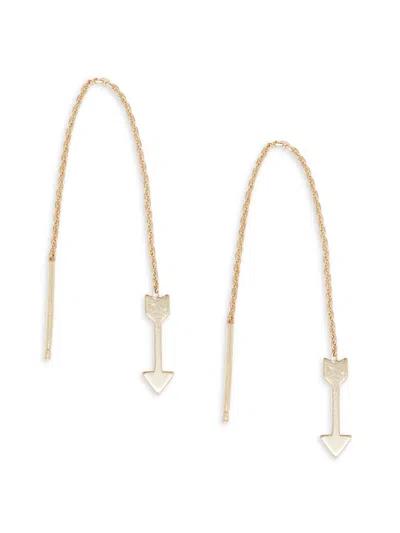 Shop Zoë Chicco Women's Feel The Love 14k Yellow Gold Threader Earrings
