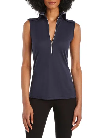 Shop Capsule 121 Women's Arc Convertible Collar Top In Navy