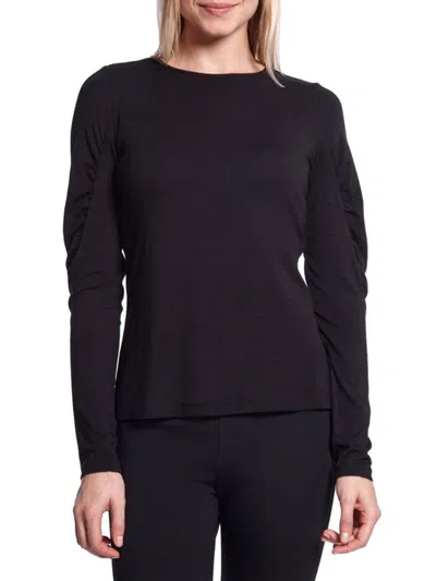 Shop Capsule 121 Women's Hisaki Ruched Sleeve Top In Black