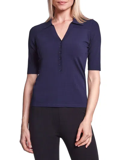 Shop Capsule 121 Women's Webb Solid Polo Sweater In Navy