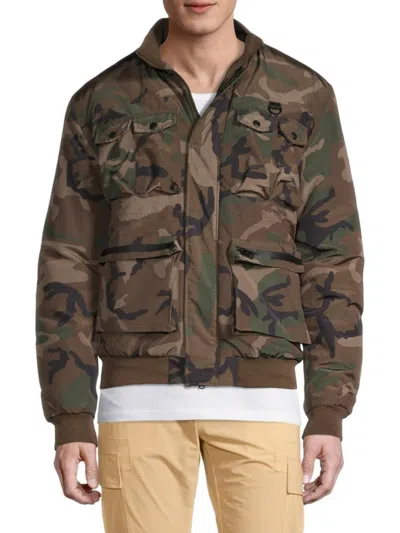 Shop American Stitch Men's Multi-pockets Bomber Jacket In Camo