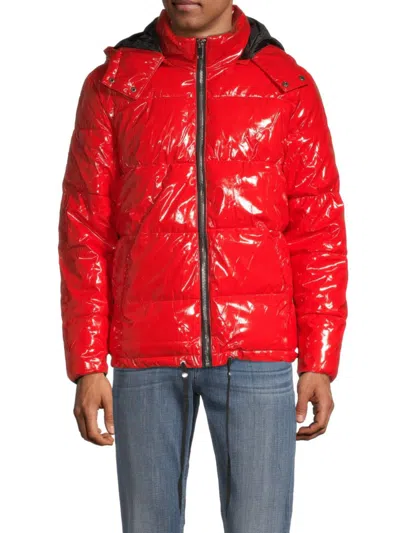 Shop American Stitch Men's Shine Puffer Jacket In Red