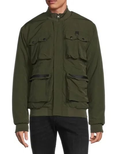 Shop American Stitch Men's Multi-pockets Bomber Jacket In Olive