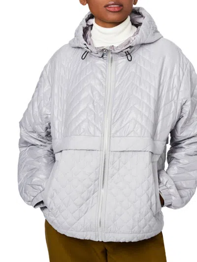 Shop Bernardo Women's Quilted Hooded Jacket In Ice Grey