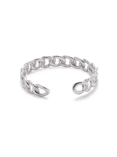 Shop Judith Ripka Women's Aura Curb Sterling Silver Cuff Bracelet