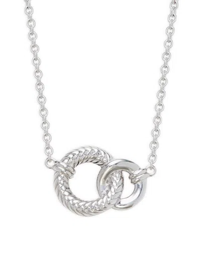 Shop Judith Ripka Women's Cavallo Sterling Silver Double-loop Necklace