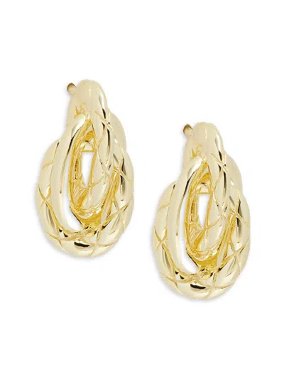 Shop Judith Ripka Women's Aura 14k Goldplated Sterling Silver Love Knot Earrings