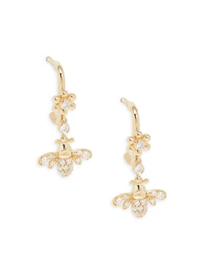 Shop Sydney Evan Women's 14k Yellow Gold & 0.12 Tcw Diamond Drop Earrings